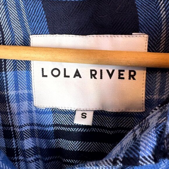 Lola River Blue Plaid Button Down Shirt - Picture 5 of 5